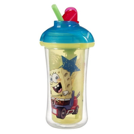 Munchkin SpongeBob SquarePants Click Lock 9 Oz Insulated Straw Cup, BPA-Free