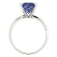 thumbnail image 4 of 2.5 ctw Solitaire Anniversary Ring for Women | Round Cut Simulated Tanzanite | Hyperallergenic Solid 14K White Gold, 4 of 5