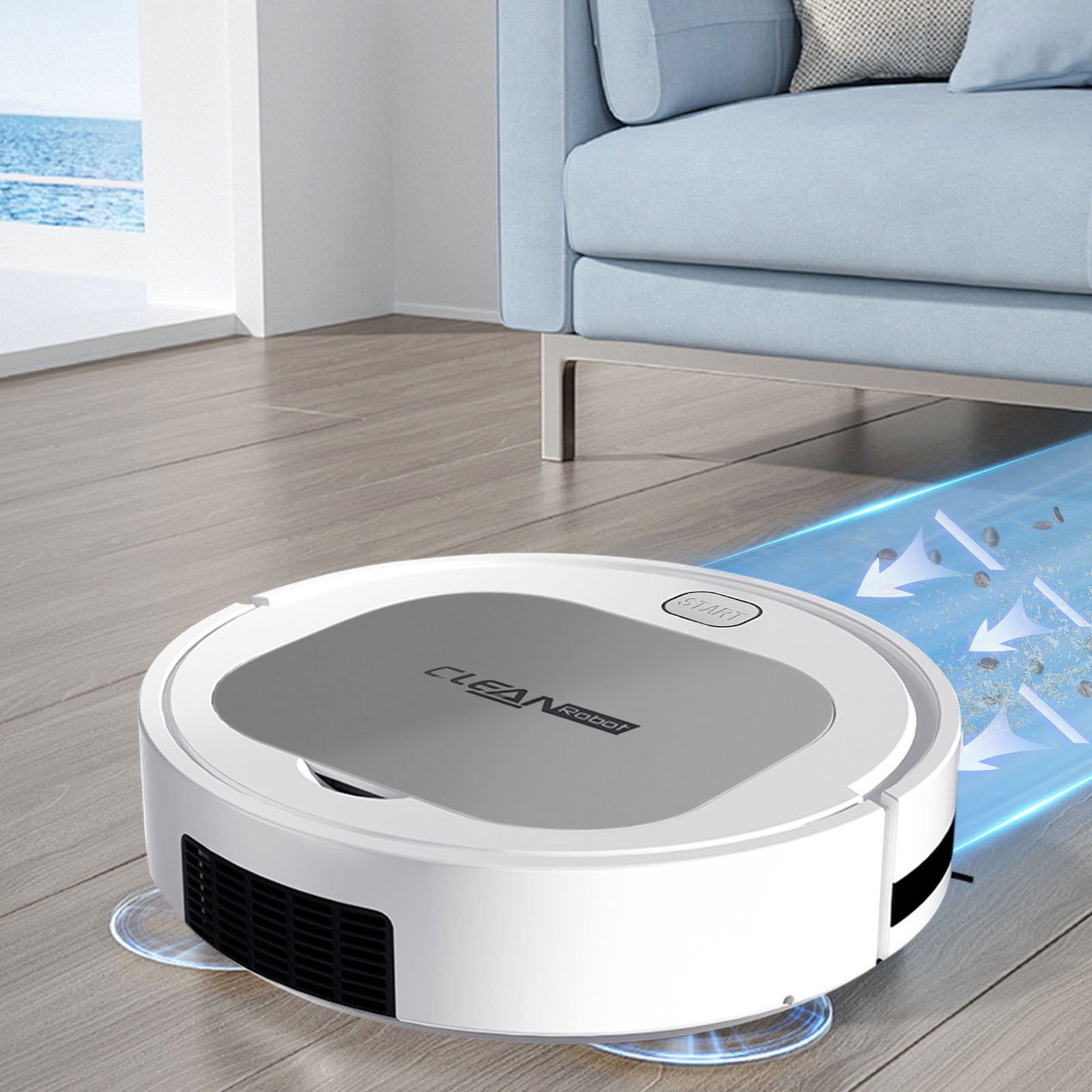 JOGZMZ Robot Vacuum and Mop, 2200Pa Strong Suction, 90Min Quiet Cleaning, 600ML Dust Box, Ideal for Hard Floor & Pet Hair, Smart Automatic Sweeper