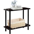 thumbnail image 1 of Mesa Centro Lateral Minimalista Madera Doble Repisa 60cm Color Negro Marmoliado, 1 of 8