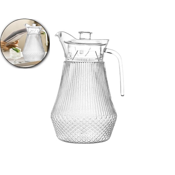 WNFJR Pitcher, Clear Plastic Water Pitchers with Lid and Spout, Iced Tea Pitcher Beverage Containers for Fridge, Juice, Sangria, Lemonade, Shatter-proof
