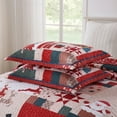 thumbnail image 5 of 3 PCS Vintage Christmas Patchwork Quilt Set – Reversible Holiday Bedspread, 5 of 13