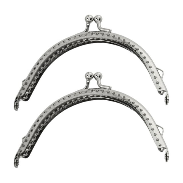 kurtrusly 2pcs Personalized Purses Kiss Clasp Lock Widely Used Metal Frame Kiss Clasp Lock silver 8.5CM 1Set