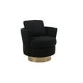 thumbnail image 6 of Swivel Accent Chair, 360 Degree Round Swivel Barrel Chair for Living Room, Modern Upholstered Accent Armchair with Gold Base, Teddy Single Sofa Chair for Bedroom, Office, Nursery, (Black), 6 of 9