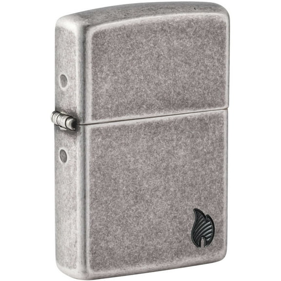 Zippo 46399 Armor Antique Silver Flame Design Pocket Lighter