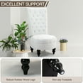 thumbnail image 5 of AVAWING High Back Throne Royal Chair Set of 2, Upholstered Velvet Tufted Chair, White, 5 of 8