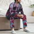 thumbnail image 7 of Sikiie Gothic Red Skull Cemetery Mens Pajama Set, Soft Warm Long Sleeve Sleepwear, Cozy Button-Down Pjs for Men-XX-Large, 7 of 7