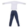 thumbnail image 2 of Traje de acción 1/6 mujer soldado Zulema suéter casual y jeans color blanco azul, 2 of 8