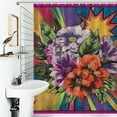 thumbnail image 4 of Vibrant Floral Bouquet Pop Art Burst Shower Curtain , Enchanted Forest Scenic Bathroom Decor Sets, Waterproof Fabric with Hooks, 4 of 7