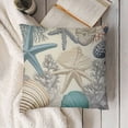 thumbnail image 3 of YINGXI  Summer Beach Throw Pillow Covers Ocean Themed Coral Starfish Seashell Conch Decorative Pillow Cases Summer Outdoor Nautical Coastal Cushion Cover for Couch Bed Sofa 24x24in, 3 of 5