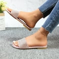 thumbnail image 2 of GJPBGK Women’s Rhinestone Slide Sandals Flat Open Toe Sandals One-Strap Slip-On Summer Slippers for Evenings, Travel, and Everyday Outfits, 2 of 6