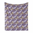 thumbnail image 1 of Geometric Soft Flannel Fleece Throw Blanket, Crossed Curved Arc Design with Different Colors Abstract Motif, Cozy Plush for Indoor and Outdoor Use, 70" x 90", Purple Lavender, by Ambesonne, 1 of 6
