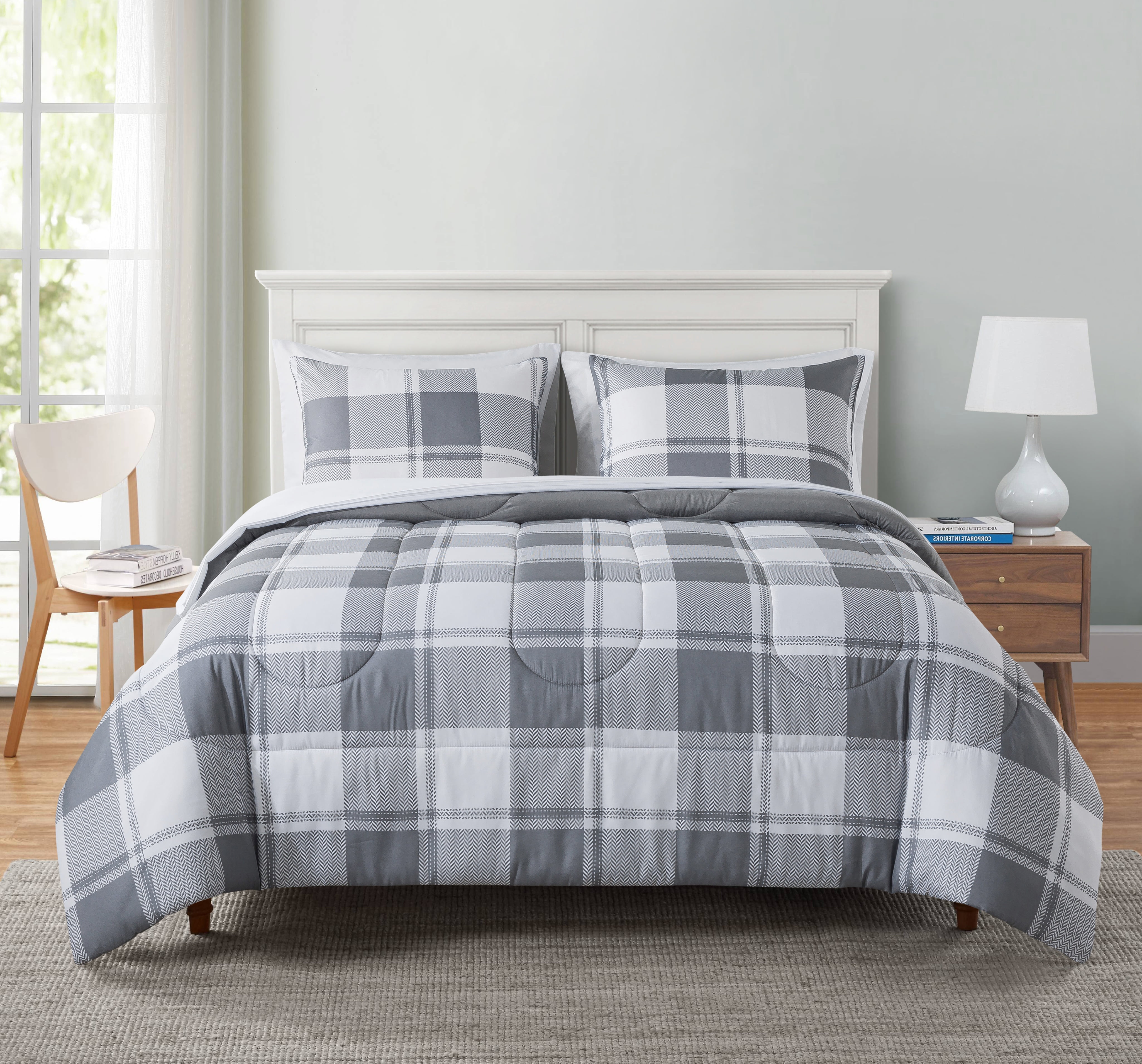 Mainstays Grey Plaid Full