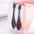 thumbnail image 3 of Rhinestone Cristal Elegante Banquete Paseo Double Lágrima Gota de Agua Perforado Colgante Aretes Pendientes, 3 of 4