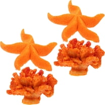 KONTONTY 4Pcs Orange Artificial Coral Reef for Desktop Aquarium Decor