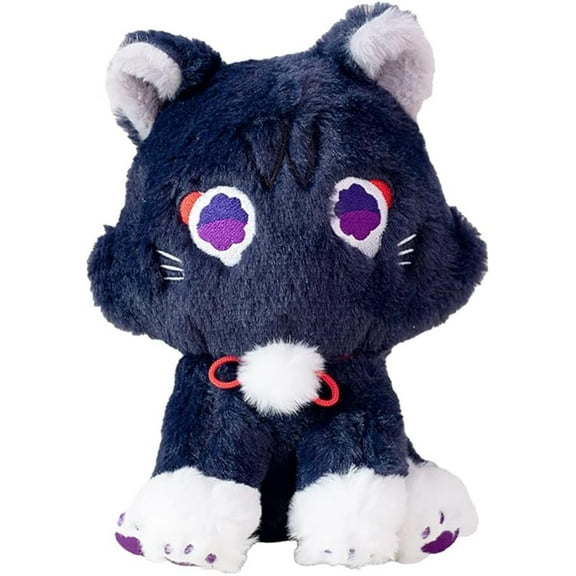 BOBO 10in Genshin Impact Wanderer Cat Plush Toy, Cute Scaramouche Cat Plush Doll, Soft Scara Cat Plush Pillow for Kids