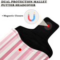 thumbnail image 3 of Haosy Pink Striped Golf Mallet Putter Cover Strong Magnetic Leather Golf Club Headcover Closure, 3 of 7