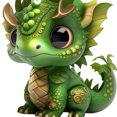 thumbnail image 4 of 2 Piezas Acrílico Lindo Dragón Verde 2D Dinosaurio Plano Navidad Del Coche (#3), 4 of 9