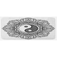 thumbnail image 1 of Ying Yang Kitchen Mat, Mandala Circle Floral Style Design Bohemian Print Yoga Arts, Plush Decorative Kitchen Mat with Non Slip Backing, 47" X 19", Black White, by Ambesonne, 1 of 1