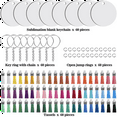 thumbnail image 3 of 720 Pieces Sublimation Blanks Keychain Set Round Key Rings Sublimation Ornament Blanks Heat Transfer Keychain Tassels, 3 of 8