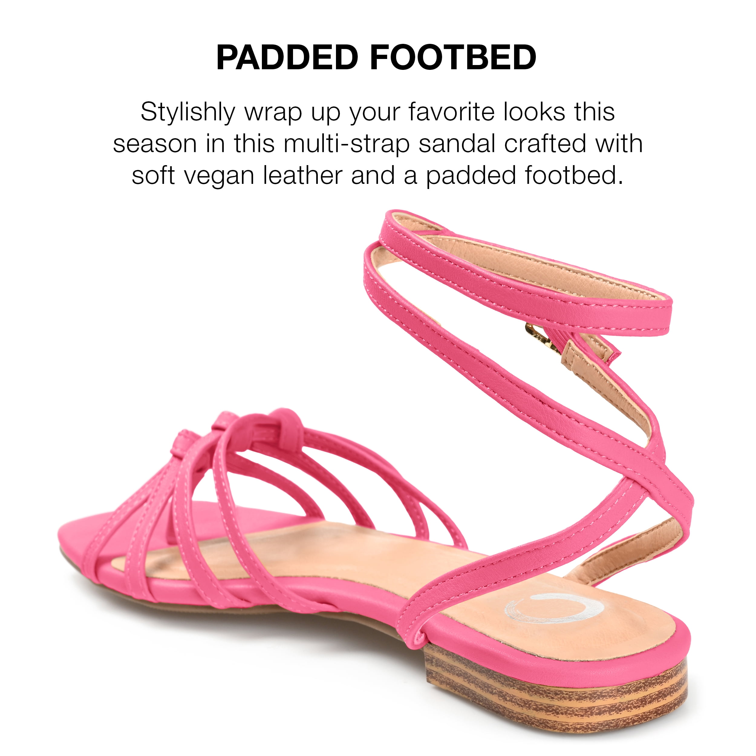 Journee Collection Womens Indee Ankle Wrap Low Block Heel Sandals