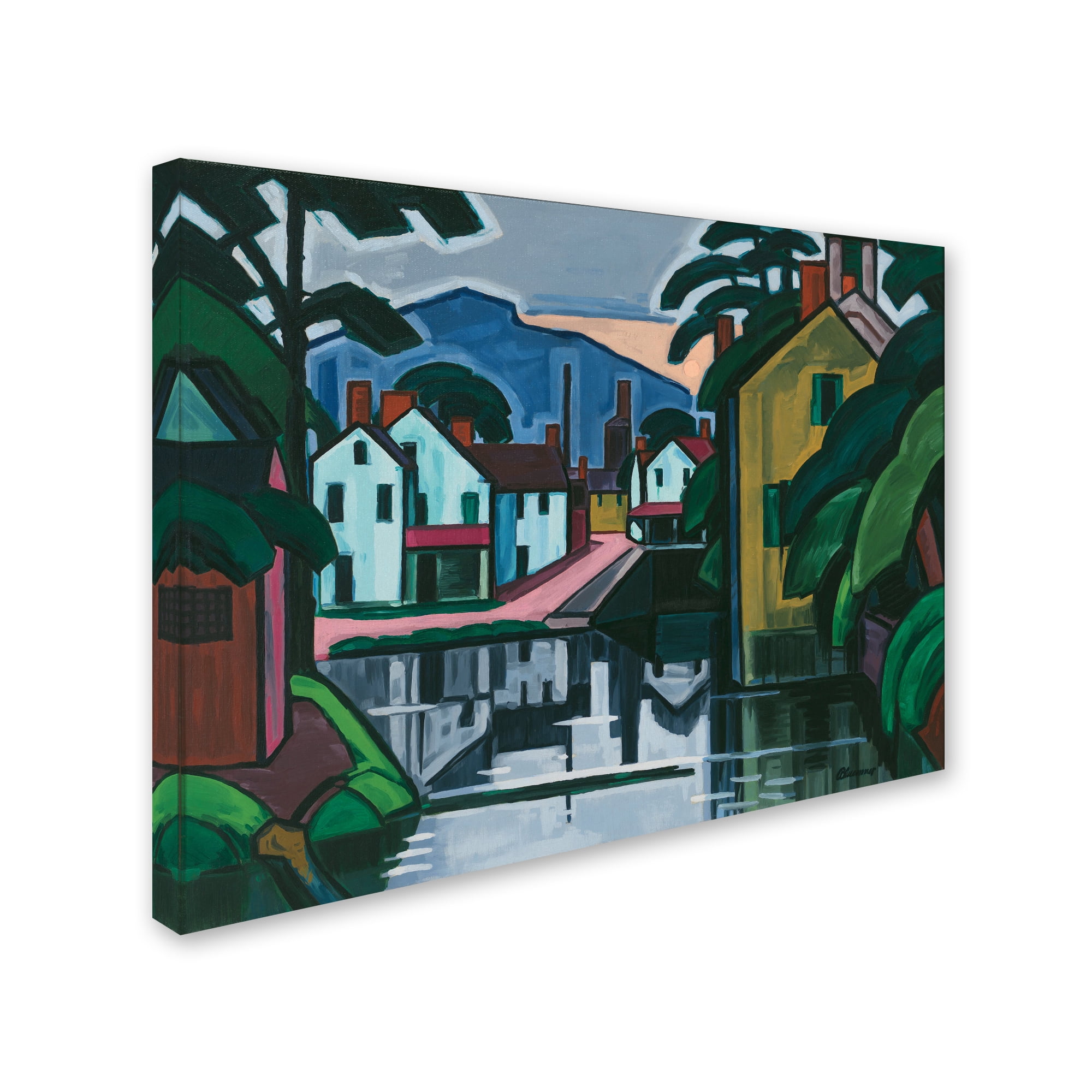 Trademark Fine Art 'Old Canal Port' Canvas Art by Oscar Bluemner