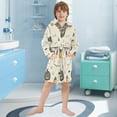 thumbnail image 5 of FORMRS Niños Bathrobe Unisex Hooded Robe Soft Plush Pajamas Sleepwear, Size 10-12T, Halloween Black Pumpkins, 5 of 7