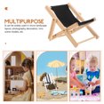 thumbnail image 2 of REACHISE Doll House Folding Chair Miniature Wooden Beach Chair Miniature Lounge Chair Model, 2 of 8