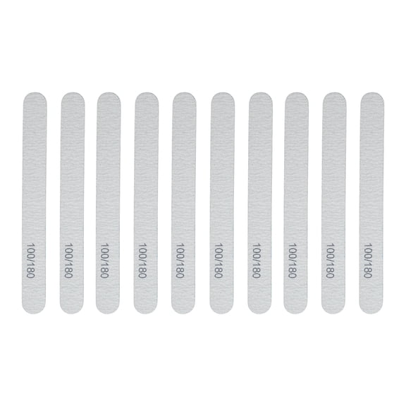 Unique Bargains Durable Straight Nail Files 10 Pcs Gray White [Straight]