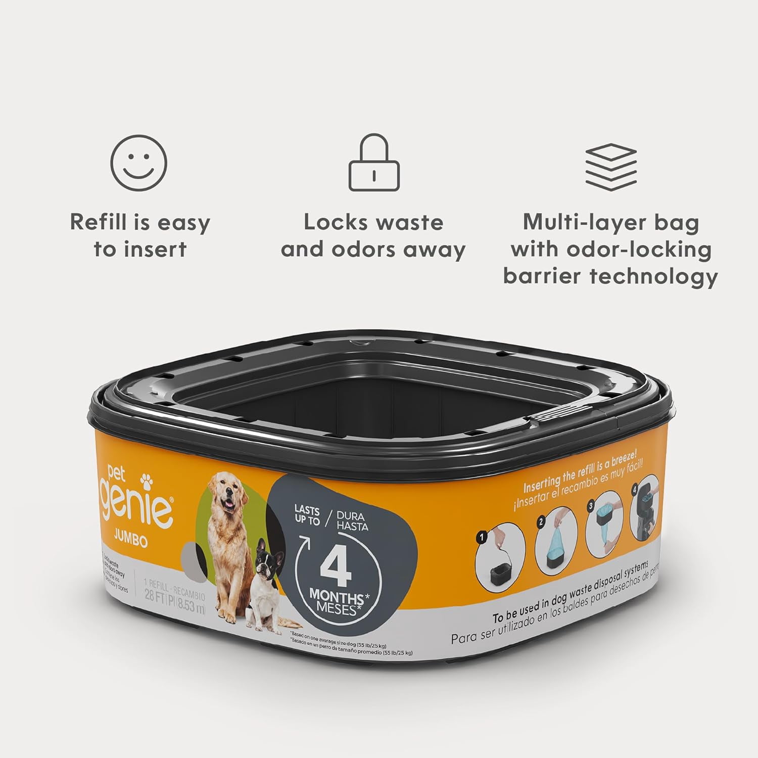 Jumbo refill 1-pack – Up to 4 months of supply - Ultimate odor control dog poop bags