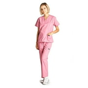 Dagacci Medical Uniform Unisex Scrubs Set Scrub Top and Pants