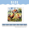 thumbnail image 2 of 16 Inch Wall Clock Battery Operated Square Clock Decorative for Office, Kitchen, Outdoor, Living Room，Farm Bird Rooster Flower Watercolor Elegant, 2 of 4