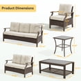 thumbnail image 6 of Outdoor Patio Furniture Set, 6 Pieces Outdoor Conversation Sets with Coffee Table & Side Table, Wicker Rattan Outdoor Sectional Sofa Set for Backyard, Deck, Porch, Poolside, Beige, 6 of 6