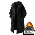 thumbnail image 2 of successthop Winter Trench Coats for Men Windbreaker Hooded with Pockets Zipper Outwear Belted Fall Keep Warm Jacket 3XL, 2 of 6