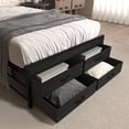thumbnail image 4 of Twin Size Bed Frames with 4 Storage Drawers and Charging Station, Metal Platform Beds with LED Storage Headboard, Single Bed Frame, Easy Assembly, Mattress Not Included, Black, 4 of 8