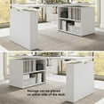 thumbnail image 6 of Stratus 72W x 30D Standing Desk with Bookcase in White - Engineered Wood, 6 of 8