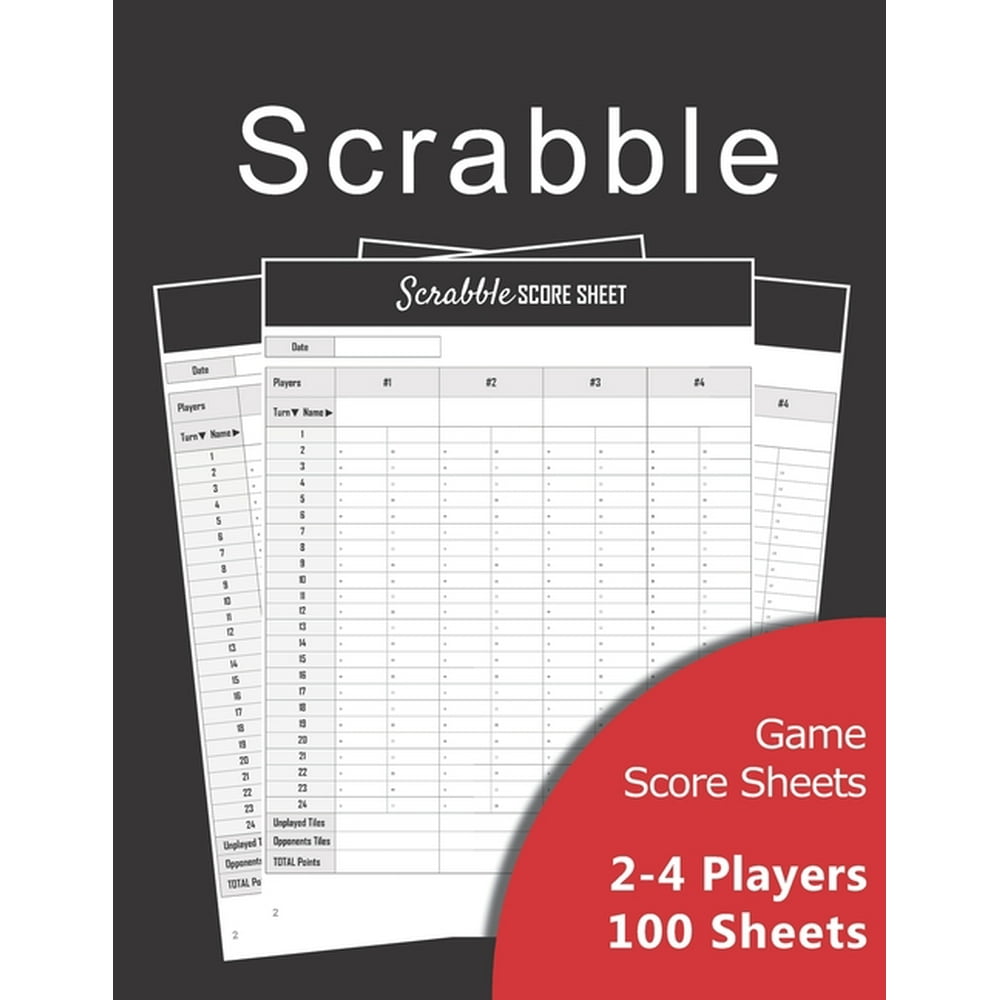 Scrabble Game Score sheets : v2-4 Scrabble Score Pad for 2-4 players