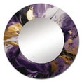 thumbnail image 2 of Designart "Liquid Magic in Purple and Gold II" Abstract Rund Mirror For Wall Decor - Large Purple Round Printed Mirror - Glam Round Mirror 29" x 29" Inch, 2 of 5