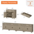thumbnail image 2 of WAMPAT 135" Farmhouse Buffet Cabinet with 8 Storage Doors & 4 Drawers, Large Modern Coffee Bar Wooden Organizer for Kitchen, Living Room, Bedroom, Wash Grey, 2 of 8
