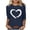 Blue, variant on T Shirts for Women Plus Size 3/4 Length Sleeve Crew Neck Heart Printed Tunic Tops Casual Graphic Tees(Black,X-Large)