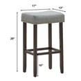 thumbnail image 3 of Costway Saddle Bar Stools Ergonomic Nailhead Design Gray (Set of 2), 3 of 11