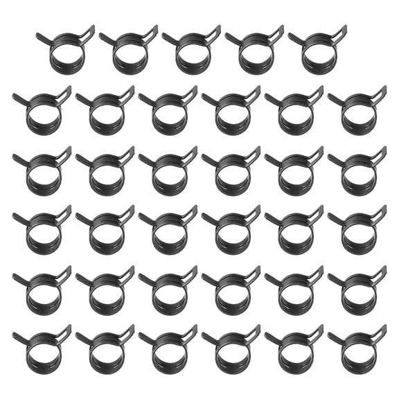 Uxcell Spring Band Hose Pipe Clamps for 13-14.6mm OD Hose, 35 Pack Silicone Vacuum Constant Tension Clips, Black