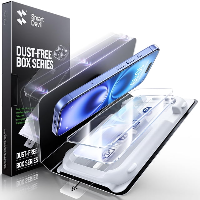 Protector de pantalla SMARTDEVIL para iPhone 16 Plus, paquete de 3, cristal HD