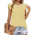 thumbnail image 2 of Top casual para mujer NikouMX Top de manga con volantes Camiseta de verano S M L XL XXL, 2 of 6