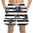 thumbnail image 2 of Kids Boys Beach Shorts Drawstring Elastic Waist Palm Tree Tropical Print Swim Trunks for Summer Vacation Holiday, 4T-15Y, 2 of 8