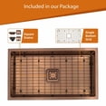 thumbnail image 6 of Strictly Sinks 32 Inch Undermount Single Bowl Kitchen Sink – Sink with Bottom Grid & Drain – Copper, 6 of 7