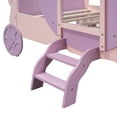 thumbnail image 6 of Kumix Twin Size Princess Carriage Bed with Crown, Wood Platform Car Bed with Stair for Boys/Girls,Twin Size Platform Bed for Bedroom, Purple+Pink, 6 of 8