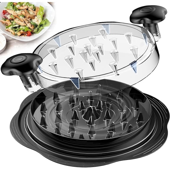 Pro Chicken Shredder Tool Twist, Large Meat Shredder Machine with Visible Lid and Non-Slip Base, Manual Meat Grinder for Pulled Pork, Beef, and Chicken