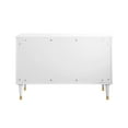 Luana White Sideboard/Buffet 2 Doors, Brushed Finish Gold Handle and