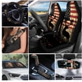 thumbnail image 2 of Yuyamidu Deer Car Seat Cover Set with Auto Steering Wheel Cover American Flag Seat Belt Strap Cover Cup Holder Rear View Mirror Cover Car Sun Shade Handbrake Cover Set Keychain 16 PCS, 2 of 7